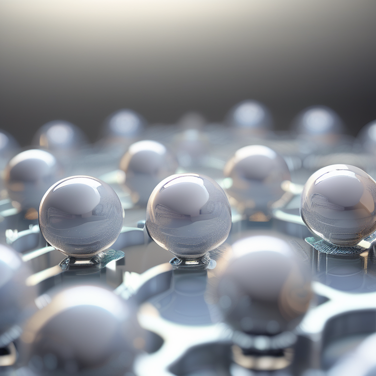 A quantum computer visualization — qubits as glowing orbs in superposition