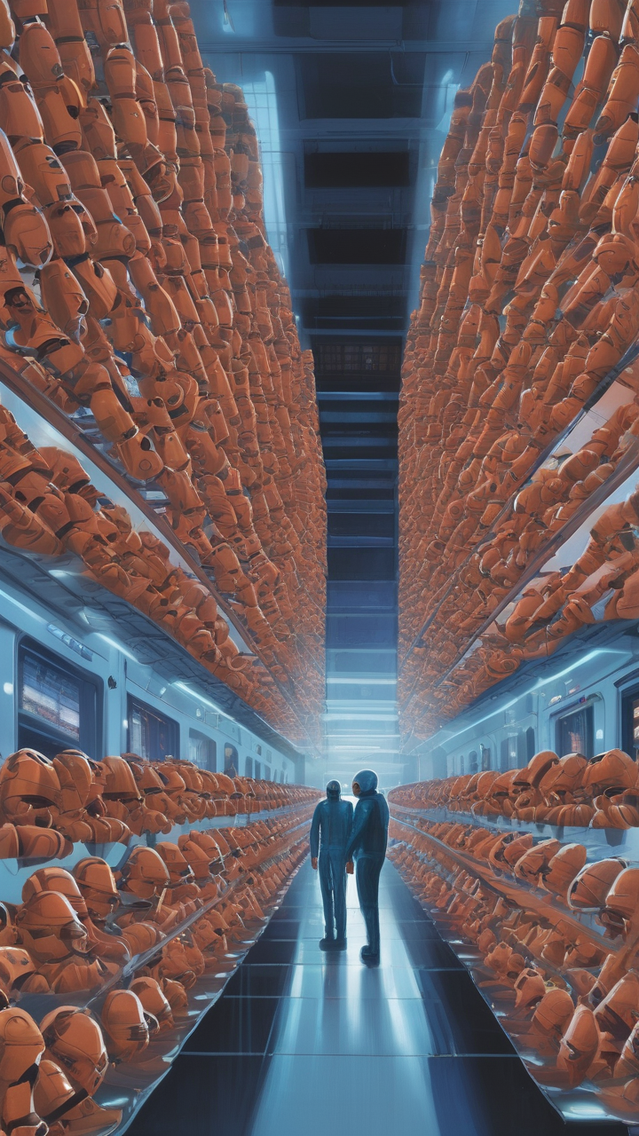 A cloning facility — hundreds of pods with sleeping people