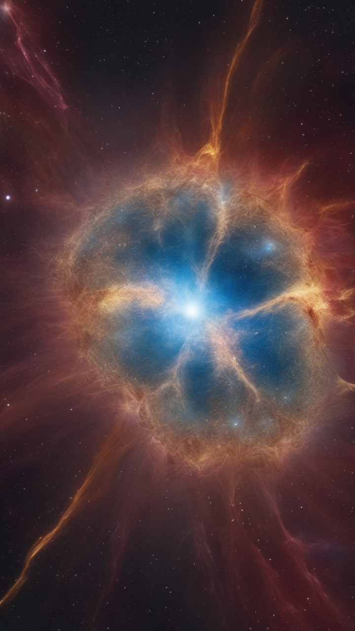 The moment of a star going supernova in a distant galaxy