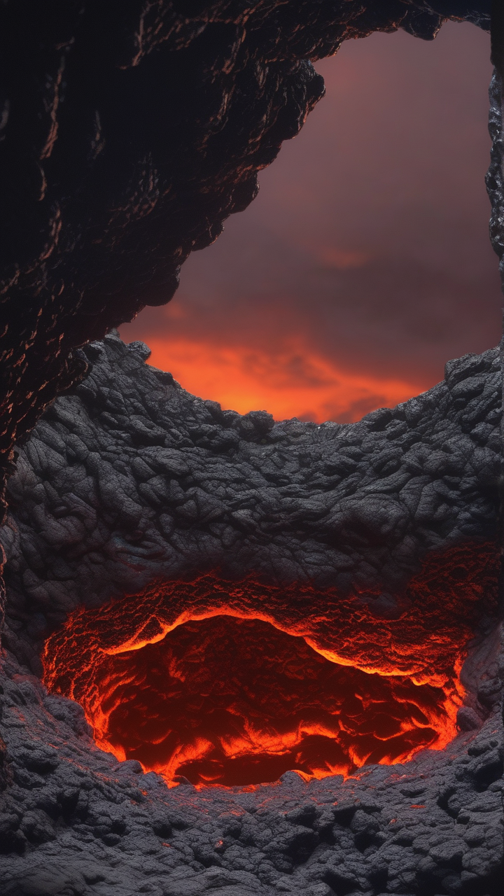 The lava tube skylight on Kilauea