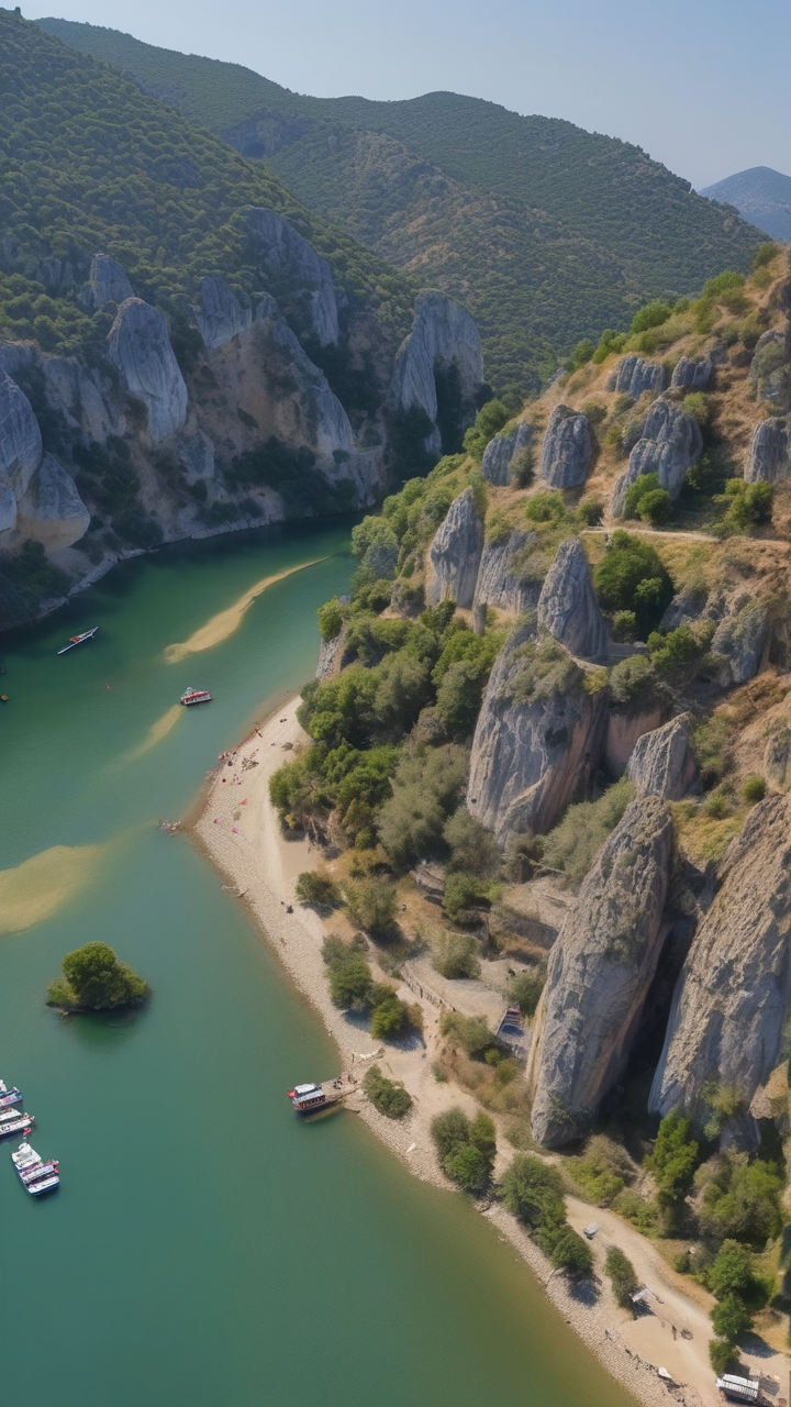 The ancient Lycian rock tombs carved into cliffs above Dalyan Turkey