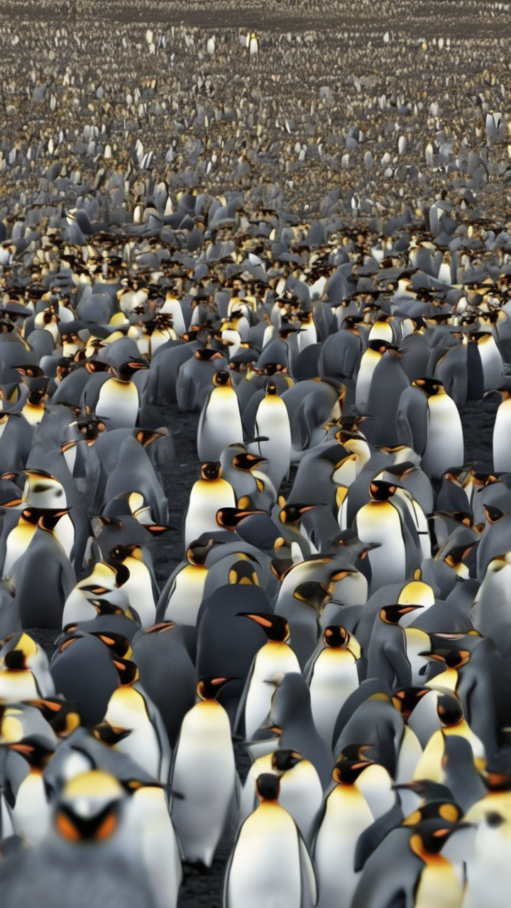 A king penguin colony on South Georgia Island