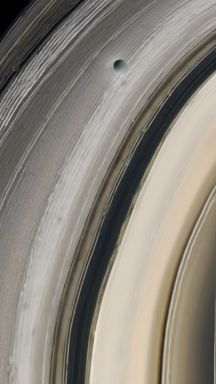 A photorealistic Earth seen through the rings of Saturn