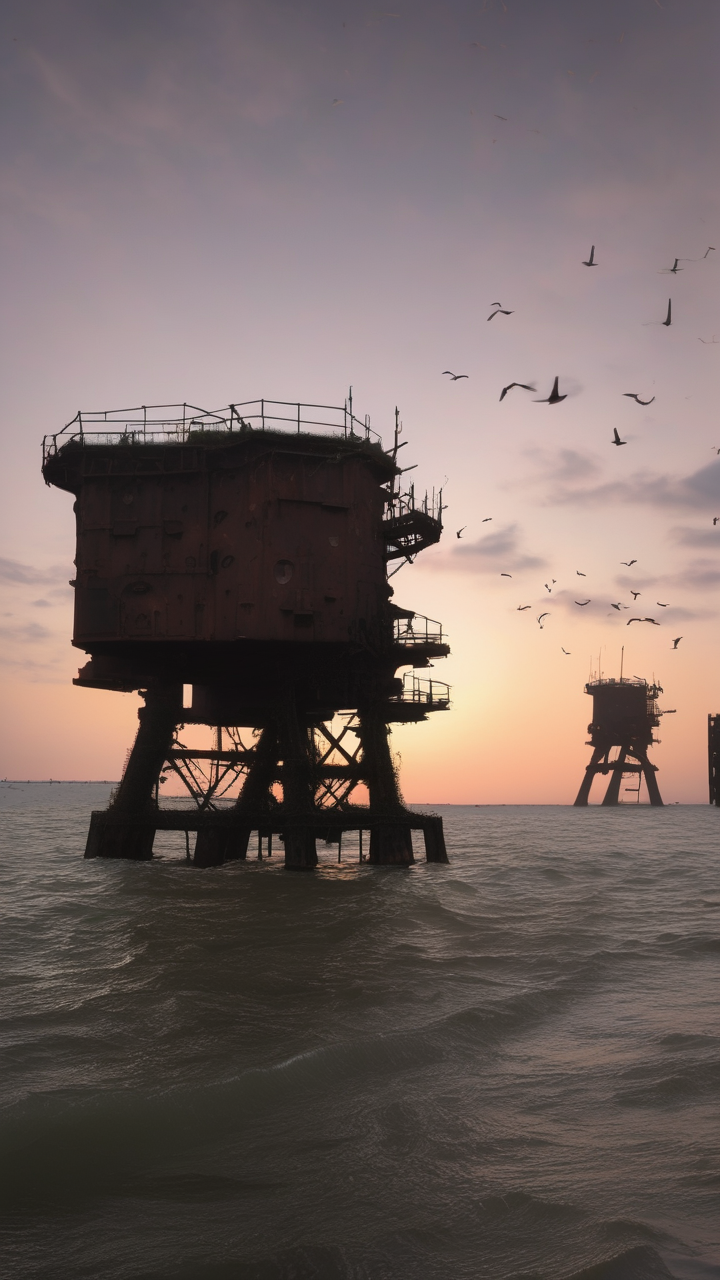 The Maunsell Sea Forts in the Thames Estuary