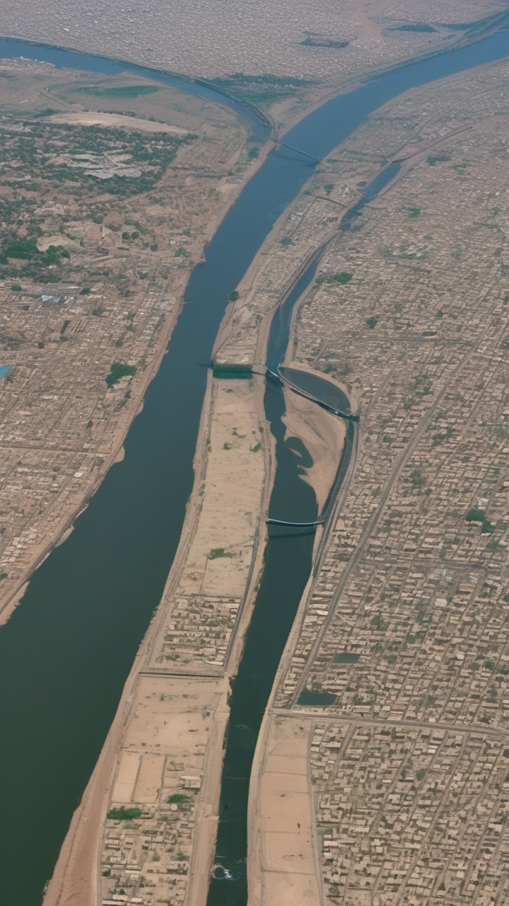 The confluence of the Blue and White Nile in Khartoum Sudan
