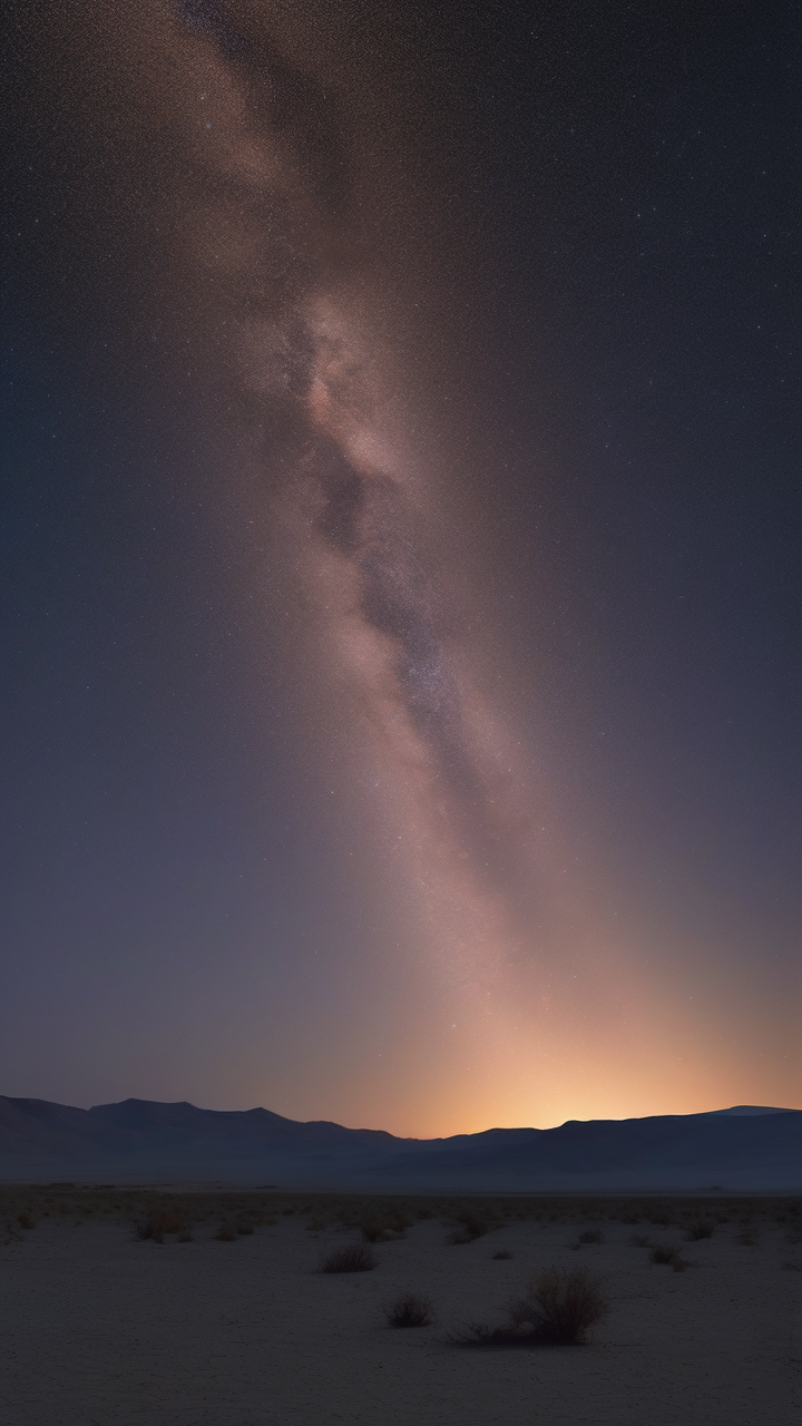 The zodiacal light rising from the horizon in the Chilean desert
