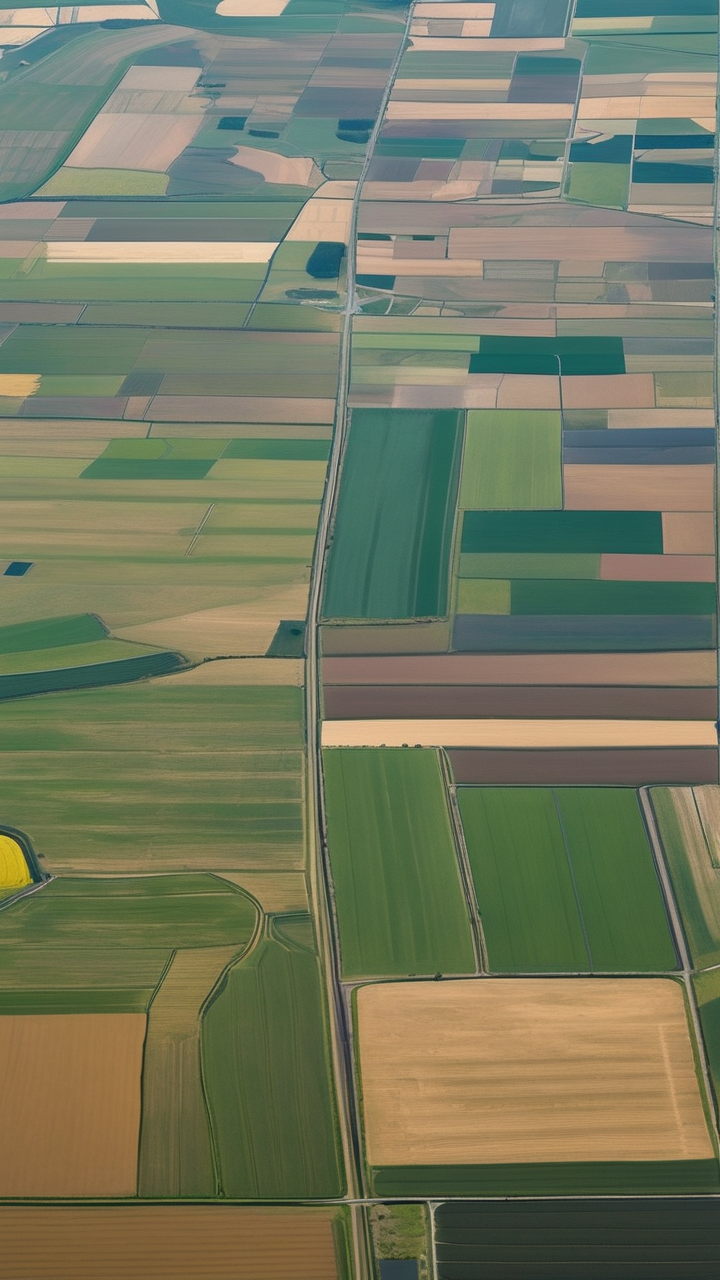 The geometric patterns of farmland in the Netherlands from a plane