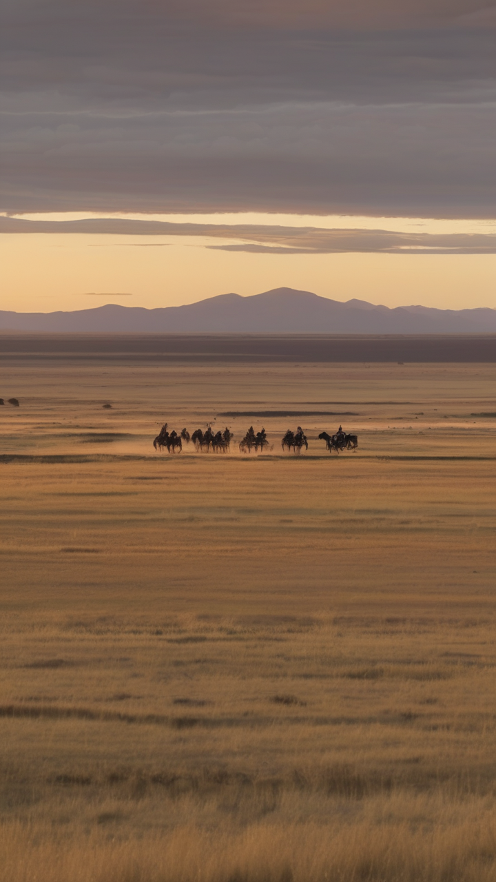 The Pampas grasslands of Argentina at sunset