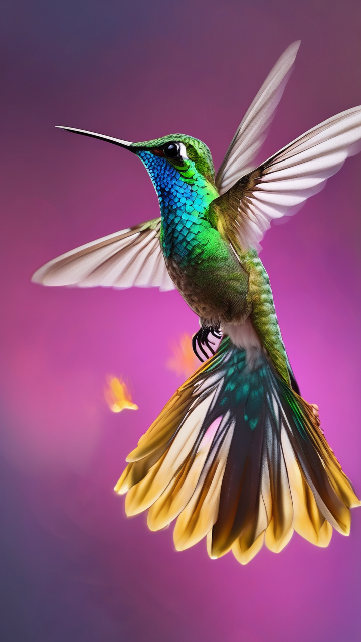 A hummingbird hovering