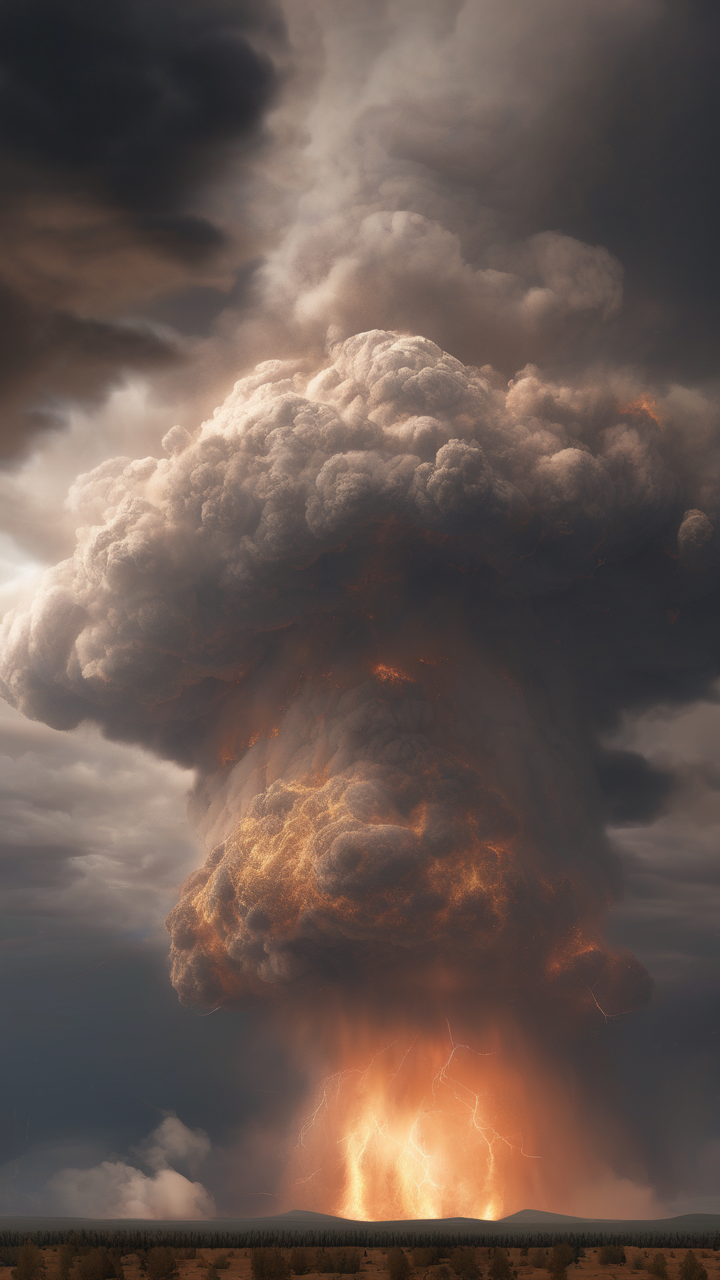 A massive pyrocumulonimbus thunderstorm generated by a wildfire