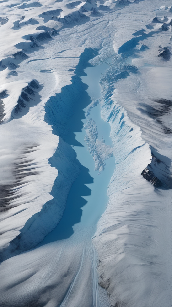 The Vatnajökull glacier in Iceland from above