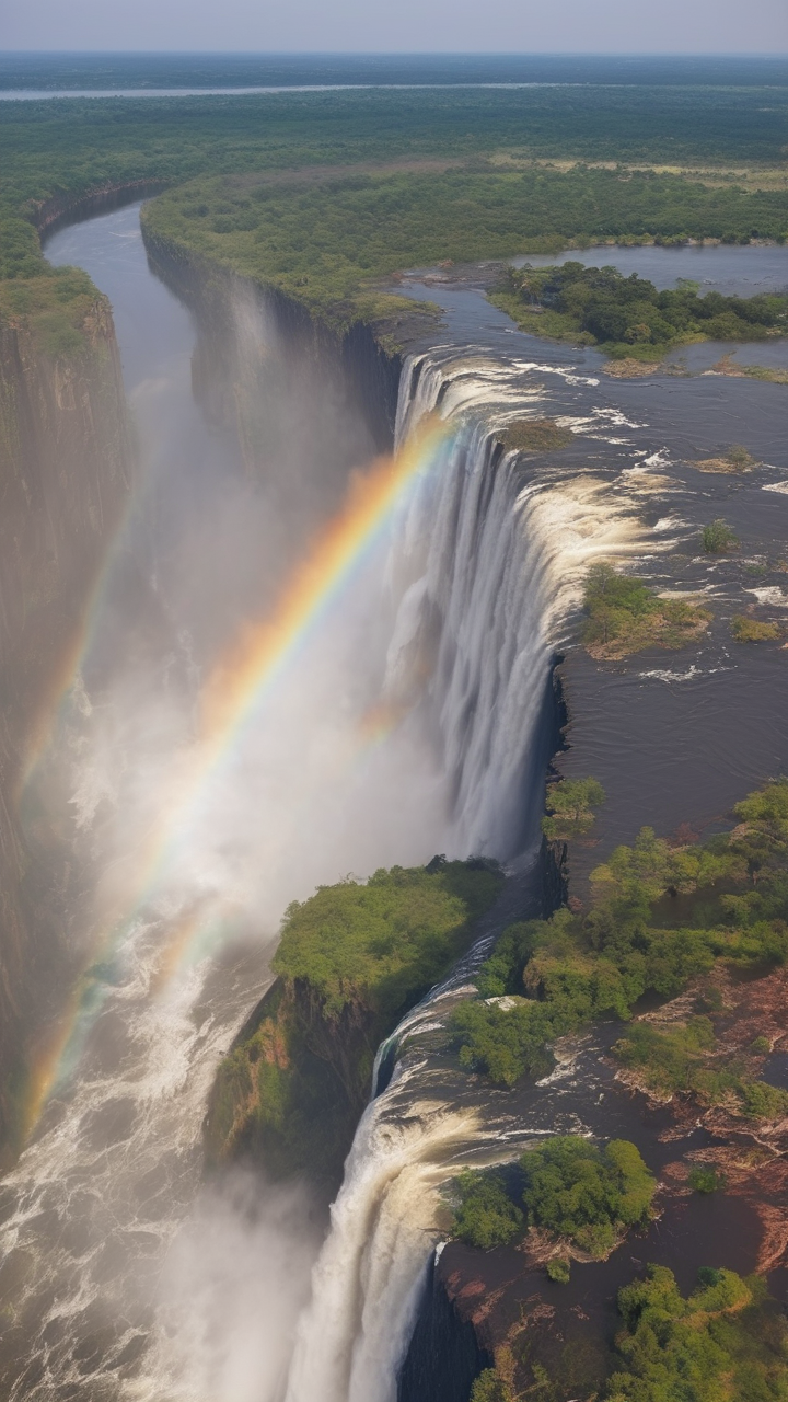 The Victoria Falls from the Zimbabwe side at full flood