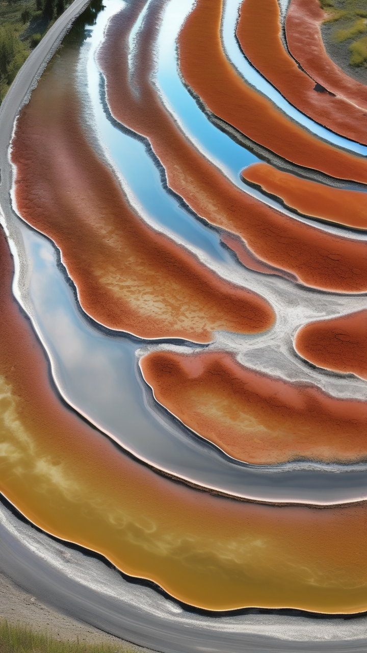 The Spotted Lake in British Columbia in summer