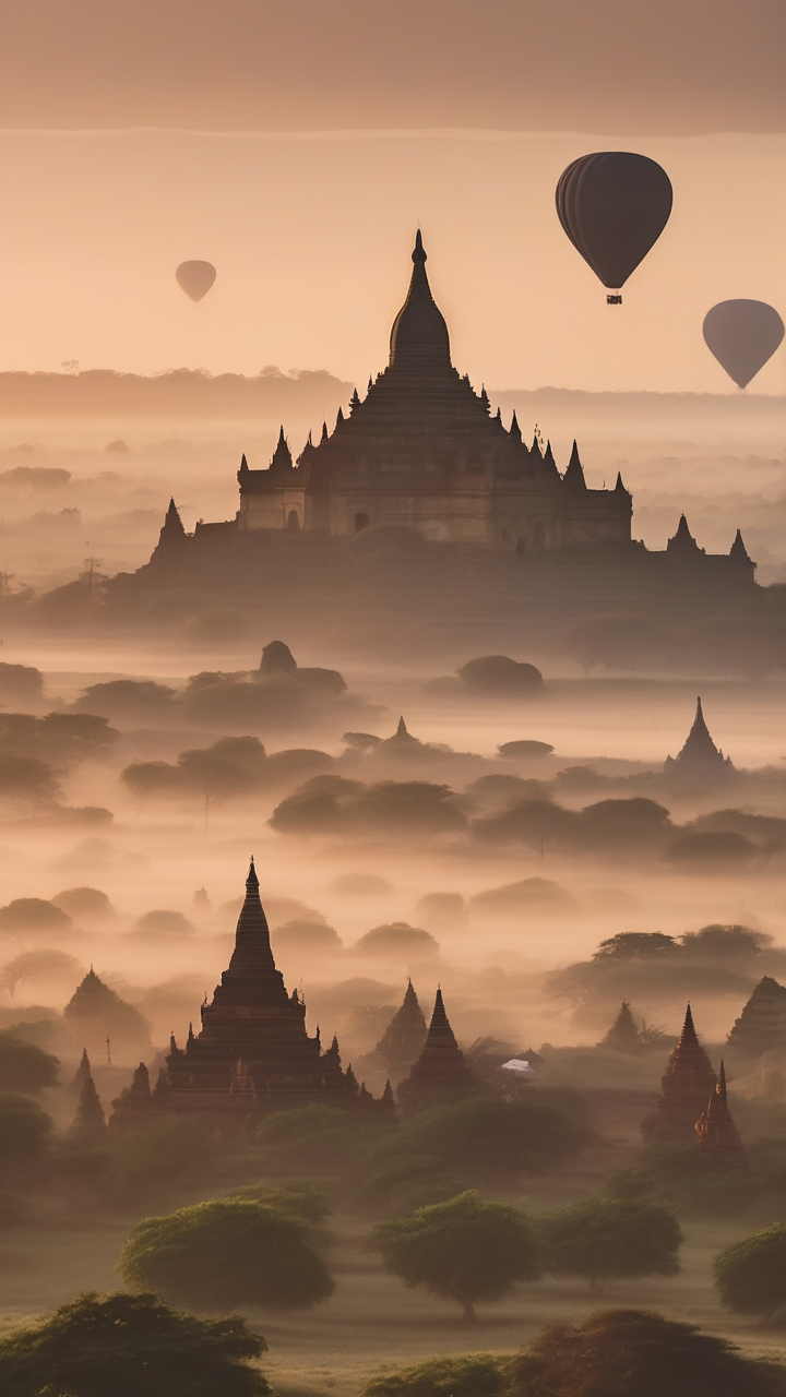 The ancient city of Bagan Myanmar at dawn