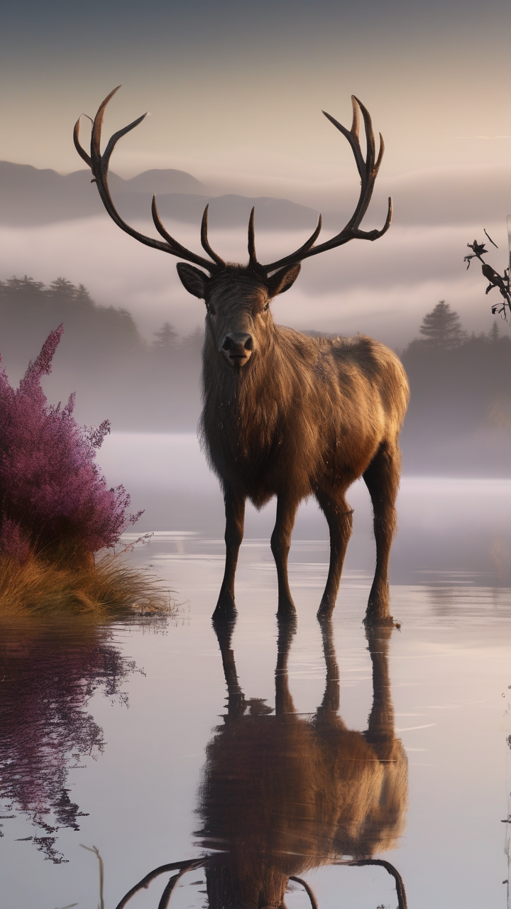 A Scottish Highland loch in early morning mist