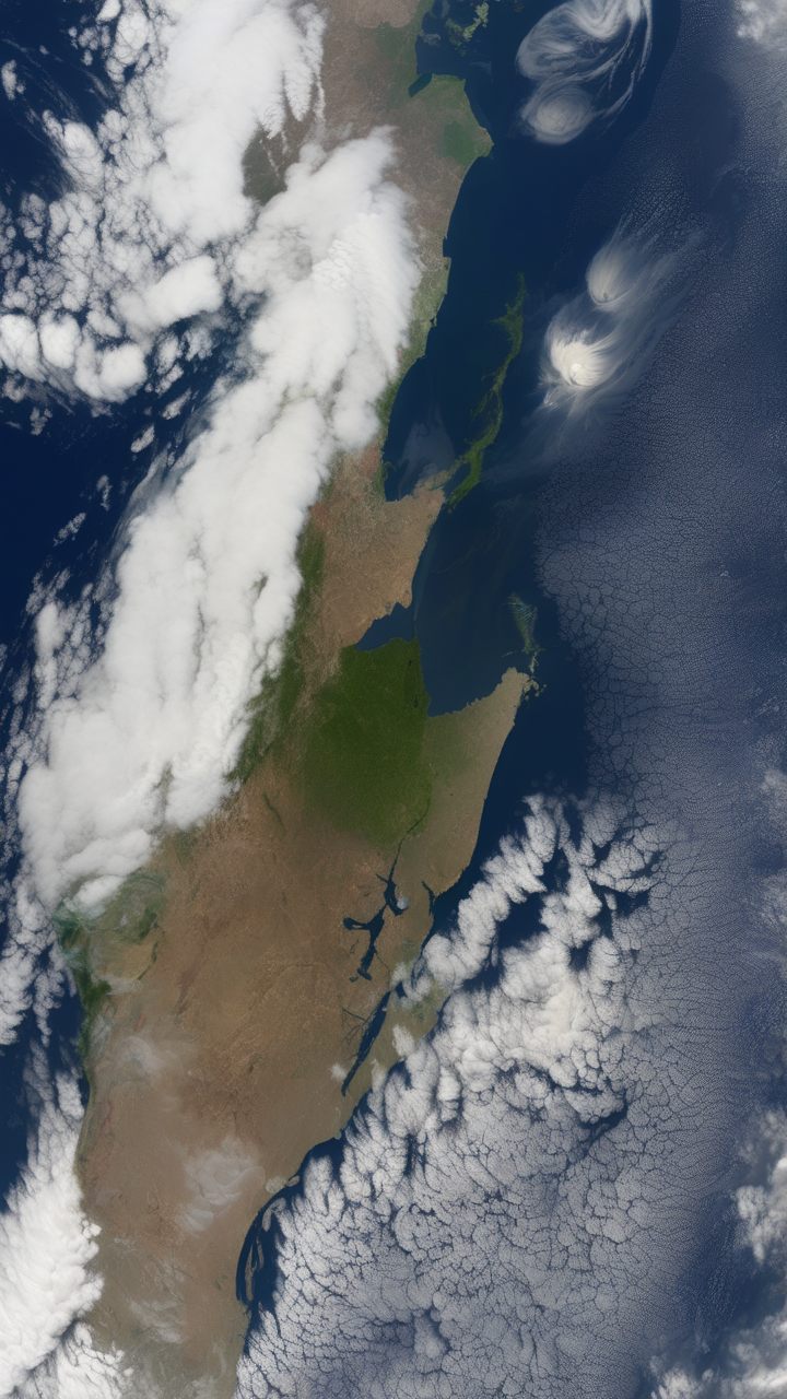 The Amazon River plume entering the Atlantic