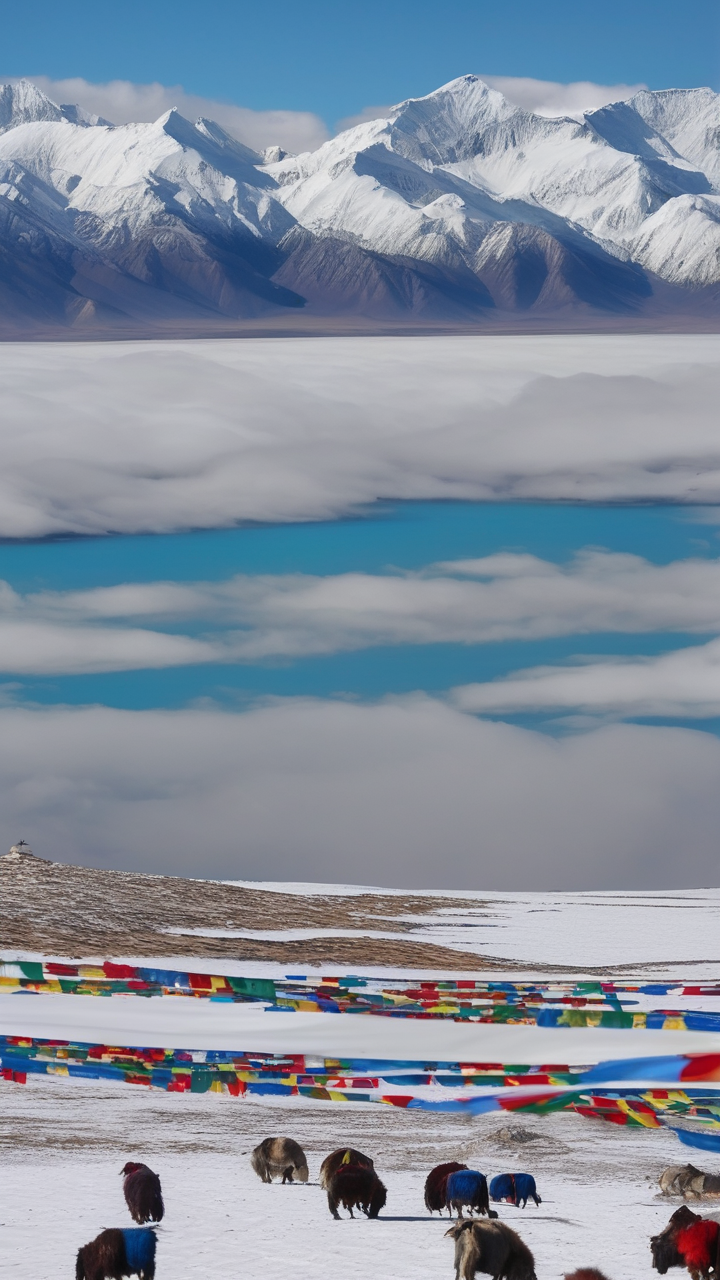 The Tibetan Plateau at 5000m altitude in winter