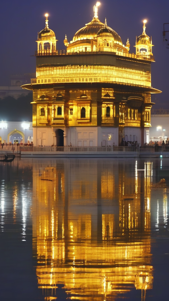 The Golden Temple Harmandir Sahib in Amritsar at night