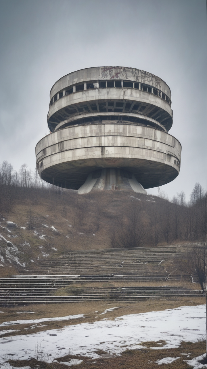 The abandoned Buzludzha monument in Bulgaria