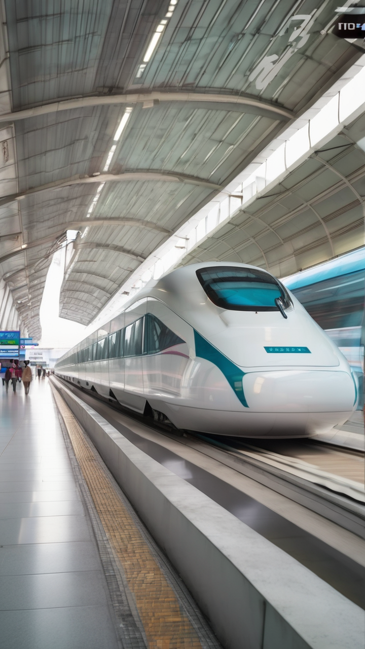 The Shanghai Maglev train blurring past at 430kmh