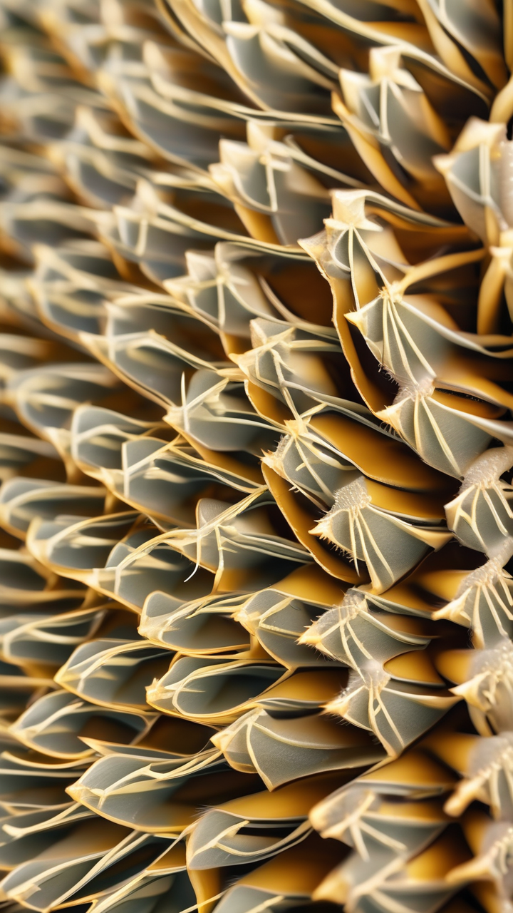 Macro photography of a cactus spine arrangement