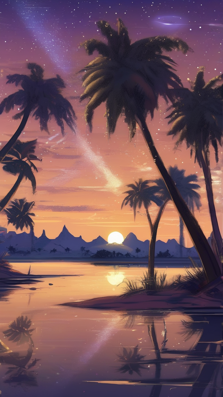 Desert Oasis Night