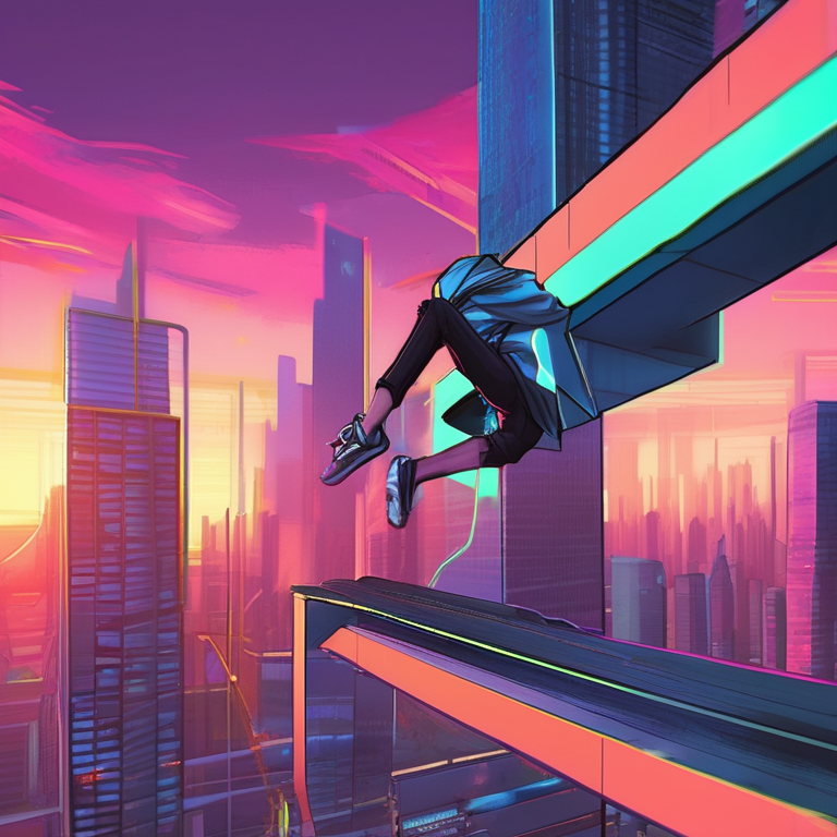 Floating Neon Platforms