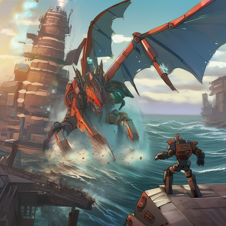 Mech vs Sea Dragon