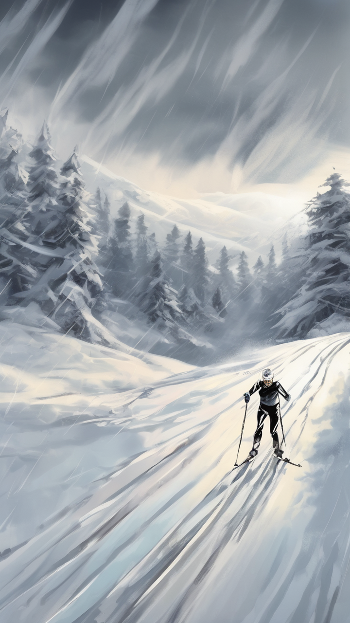 Cross Country Skiing Storm