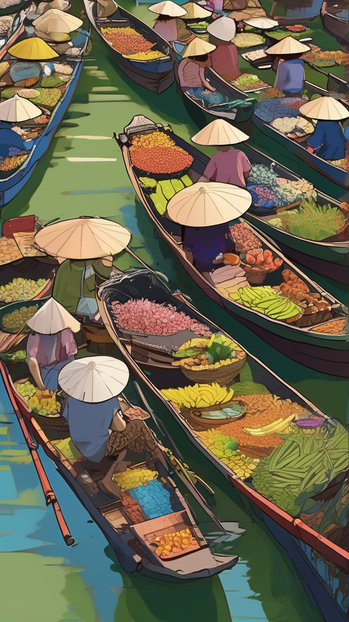 Floating Market Southeast Asia