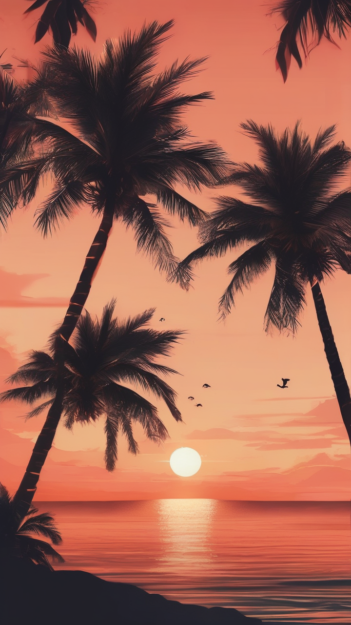 Tropical sunset wallpaper