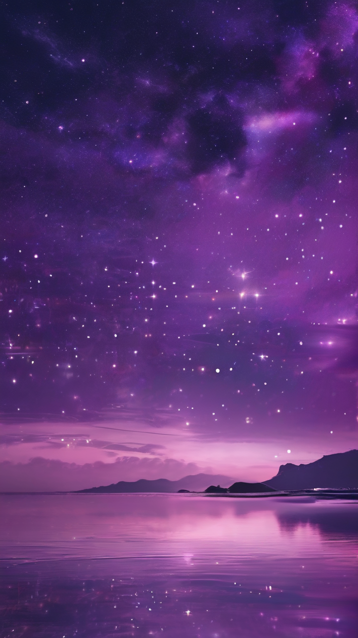 Starry night beach wallpaper