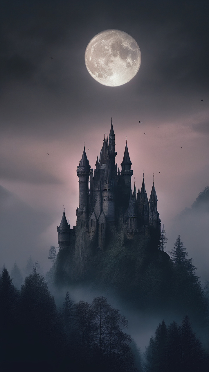 Dark fantasy castle wallpaper