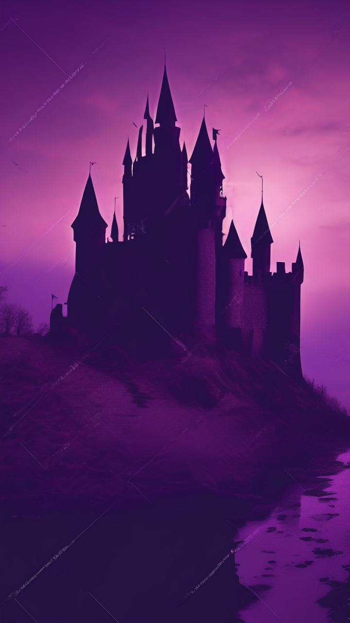 Medieval castle silhouette