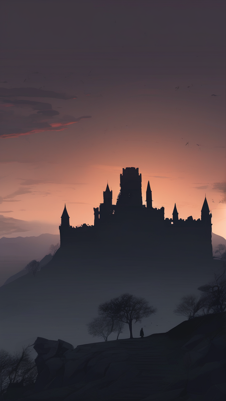 Ancient fortress at dusk