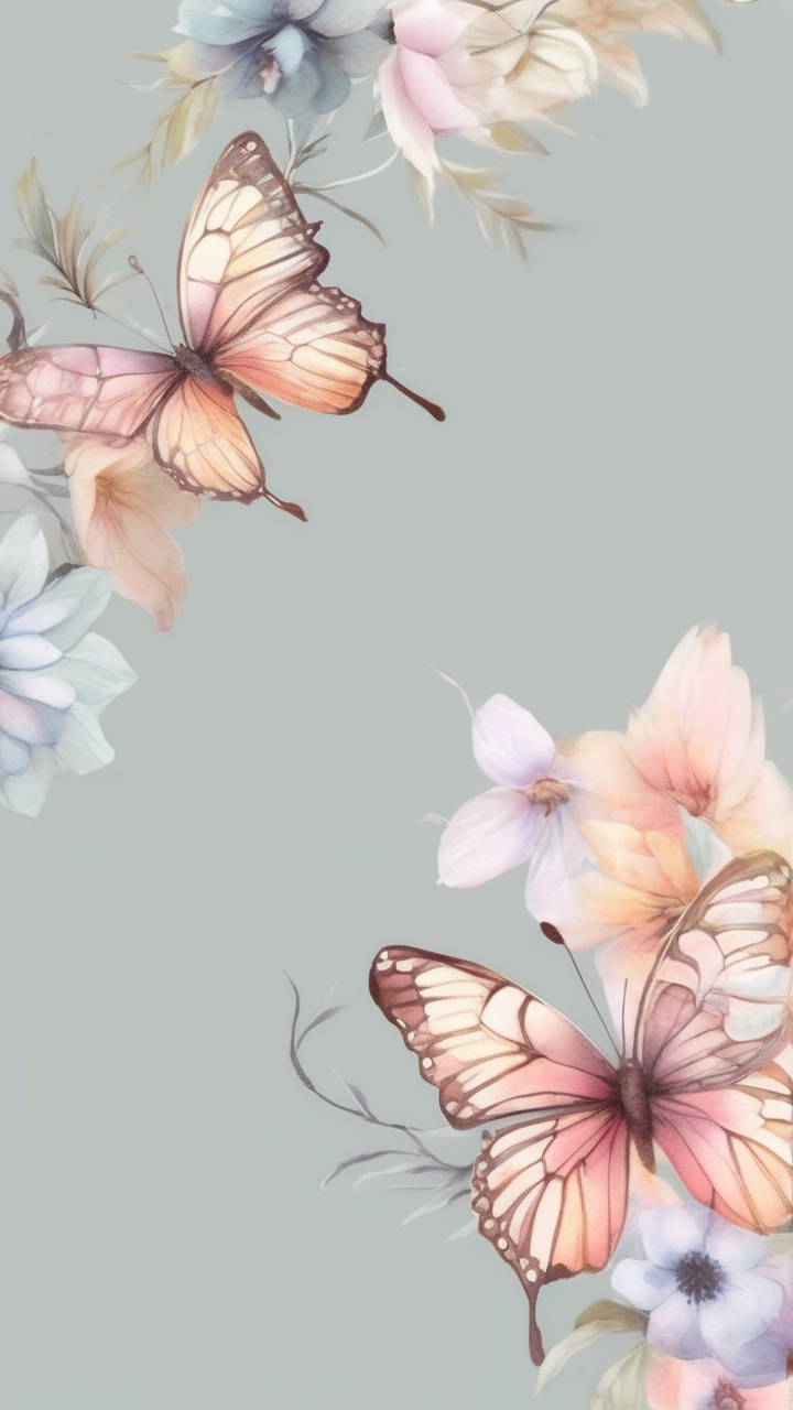 Watercolor butterfly wallpaper