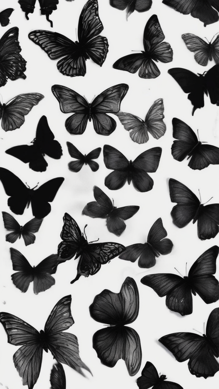 Dark butterfly swarm