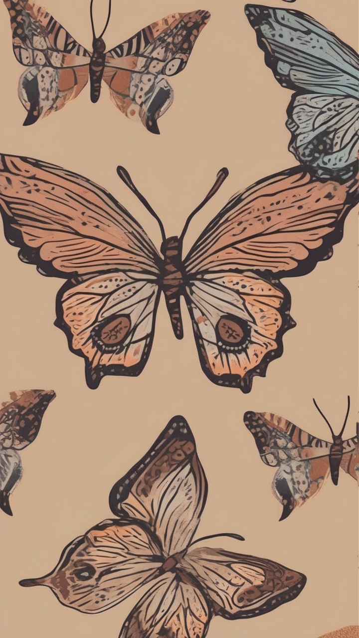Boho butterfly wallpaper