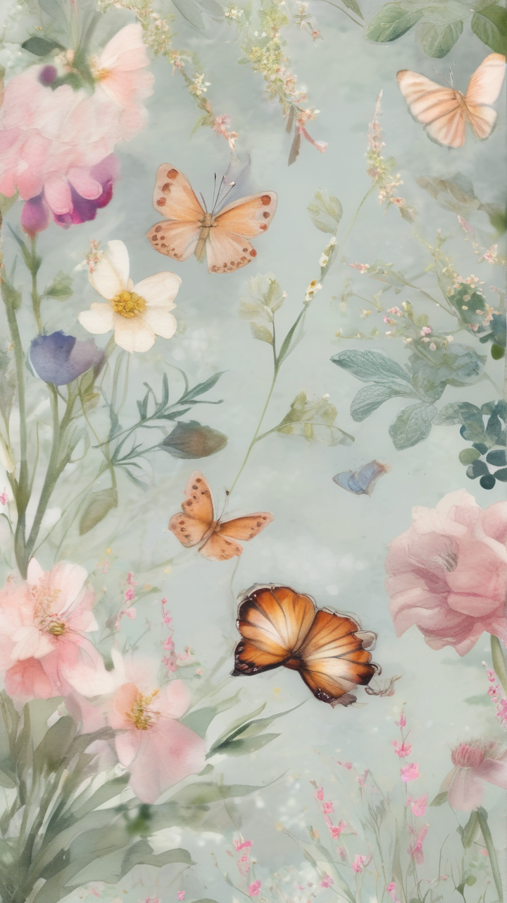 Cottagecore butterfly meadow