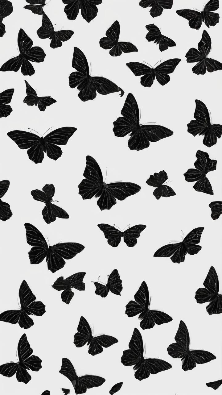 Minimalist black butterfly silhouette