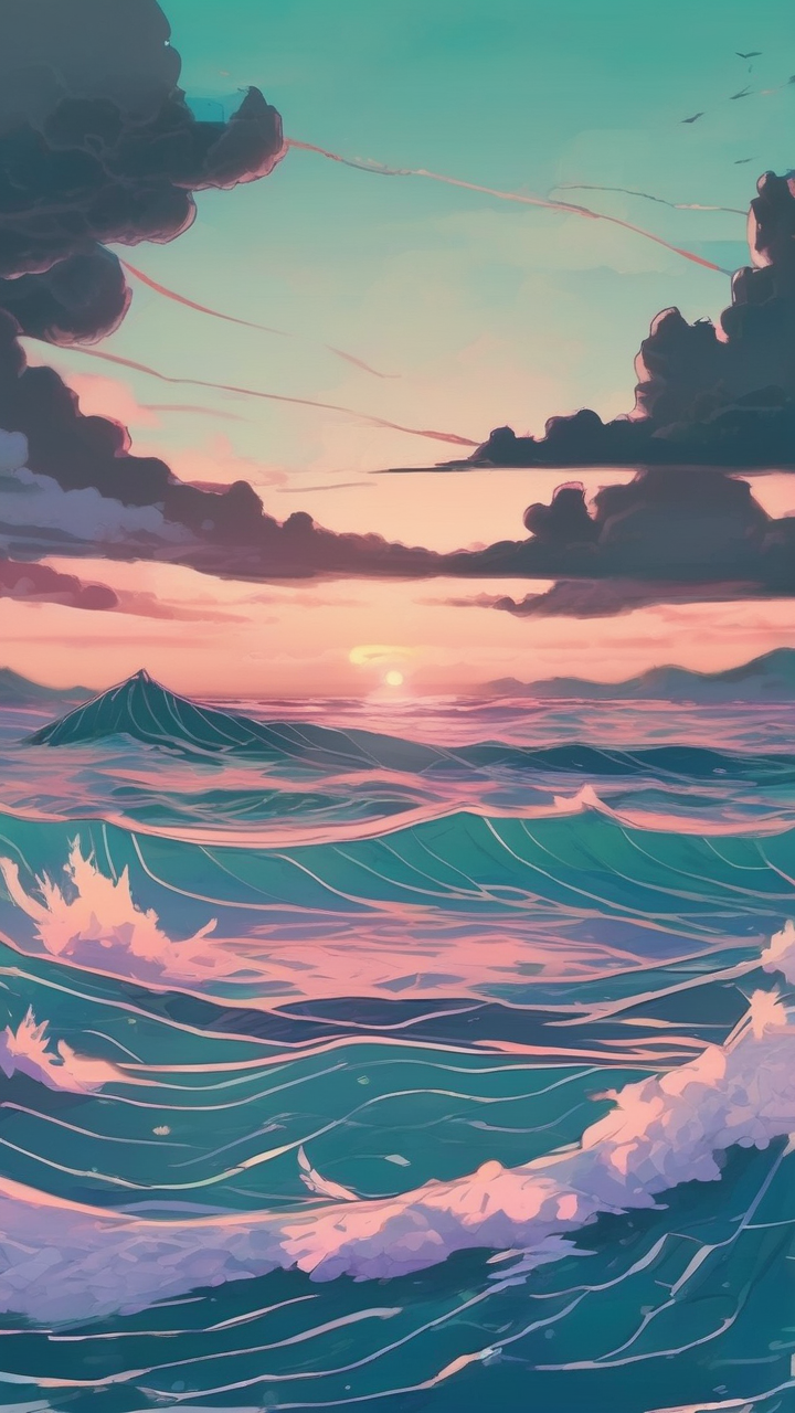 Anime ocean aesthetic wallpaper