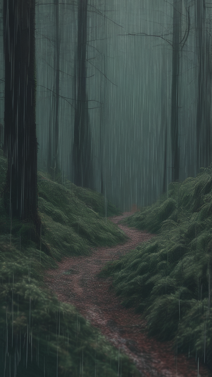 Rainy forest wallpaper