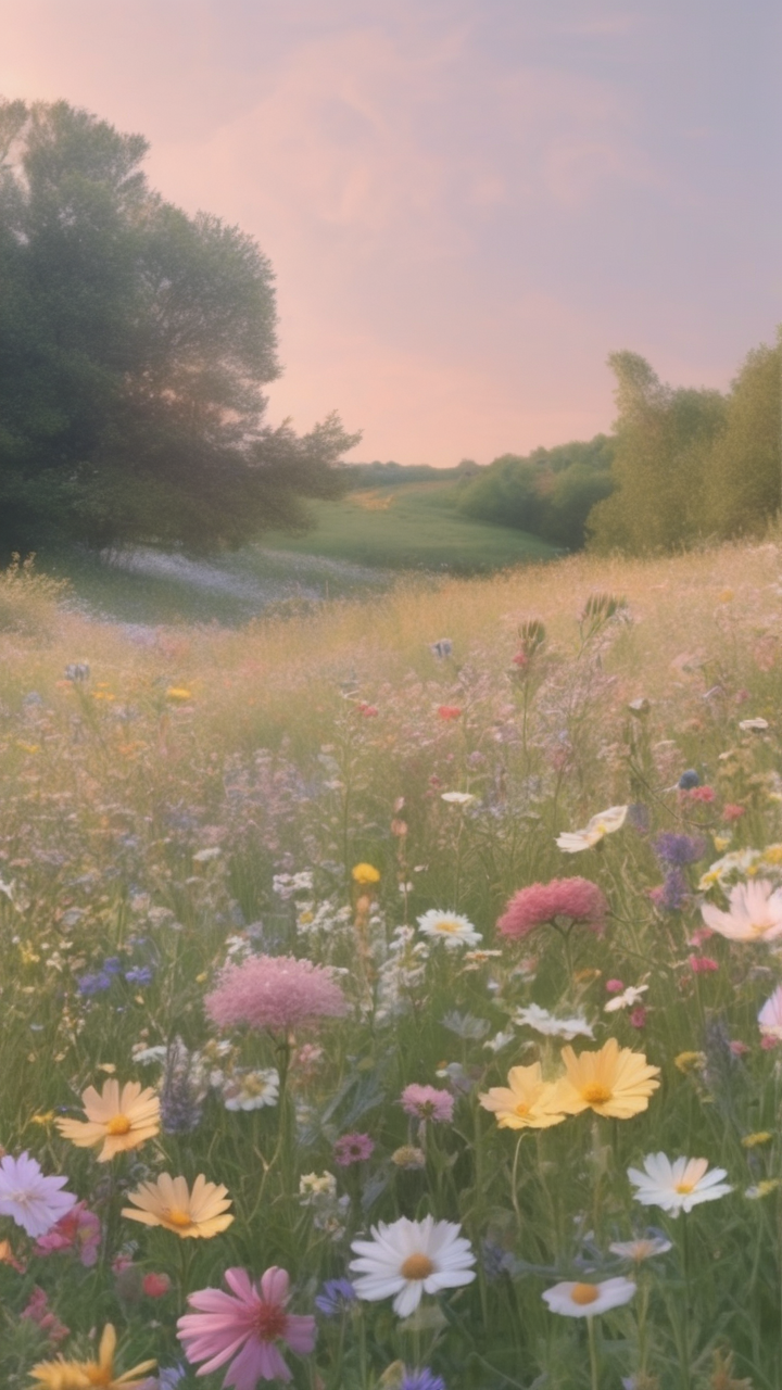 Wildflower meadow wallpaper
