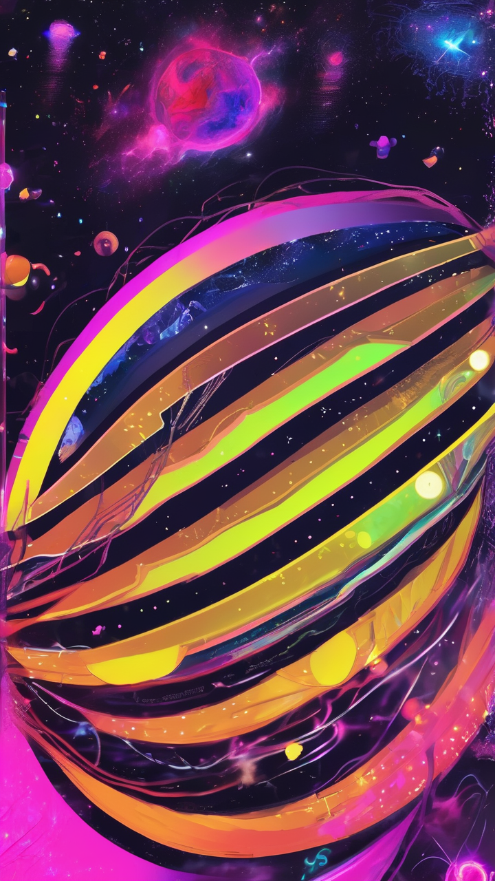 Neon universe wallpaper