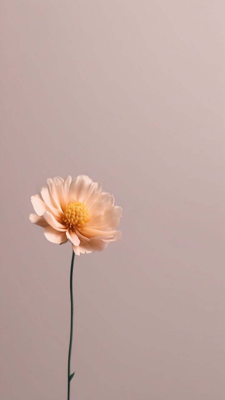 Single flower stem minimalist wallpaper