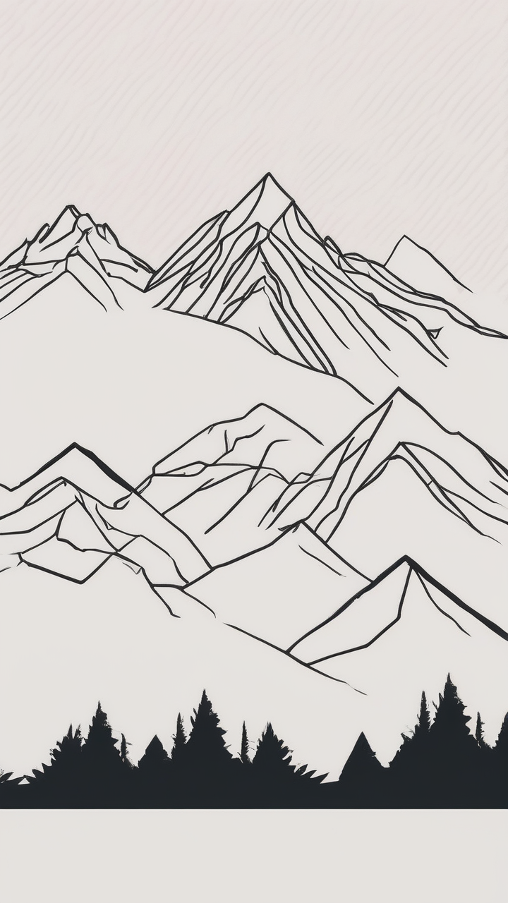 Minimalist mountain outline wallpaper