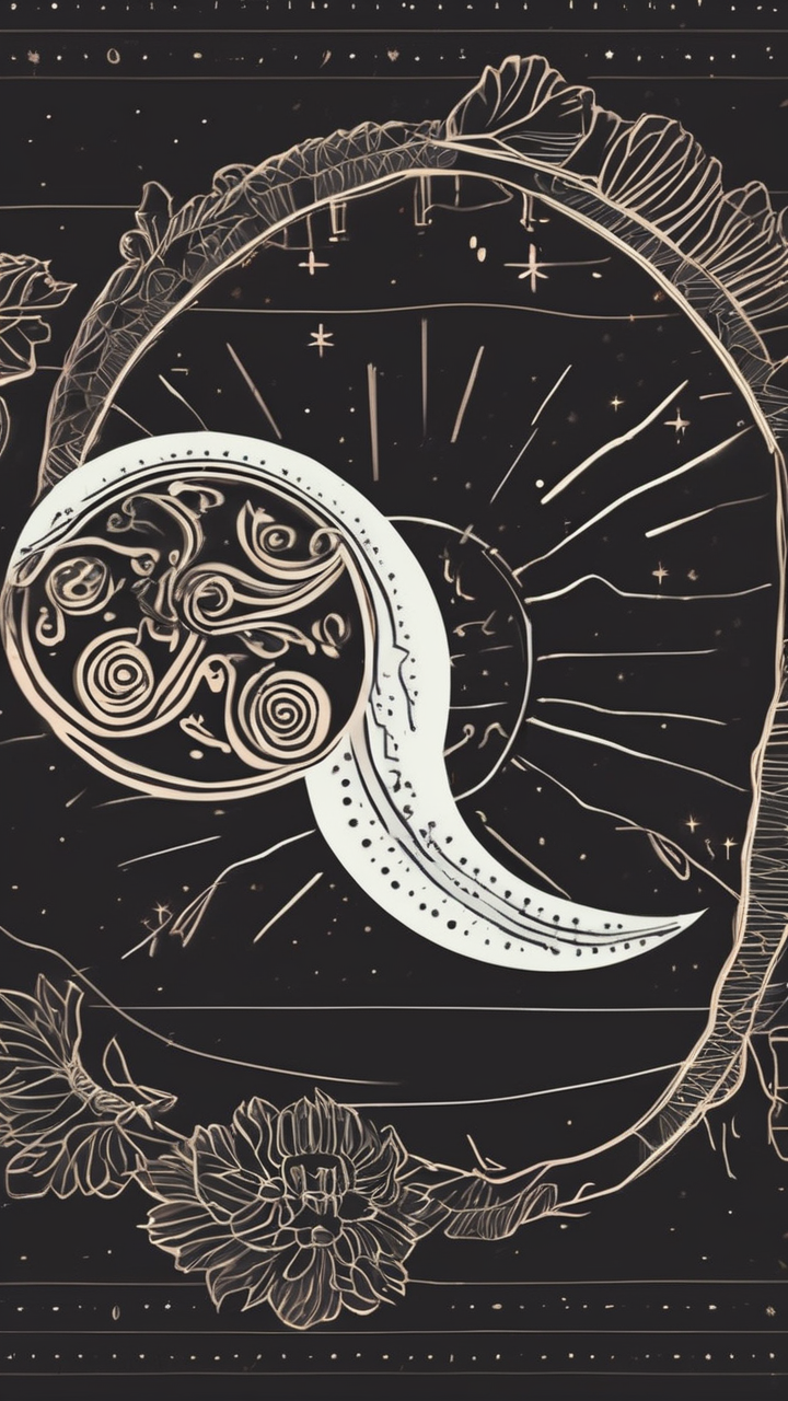 Minimalist sun and moon wallpaper