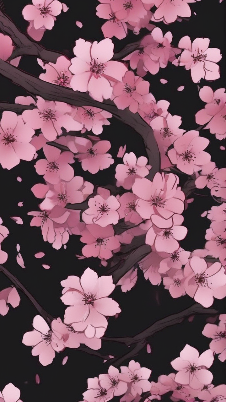 Dark cherry blossom wallpaper