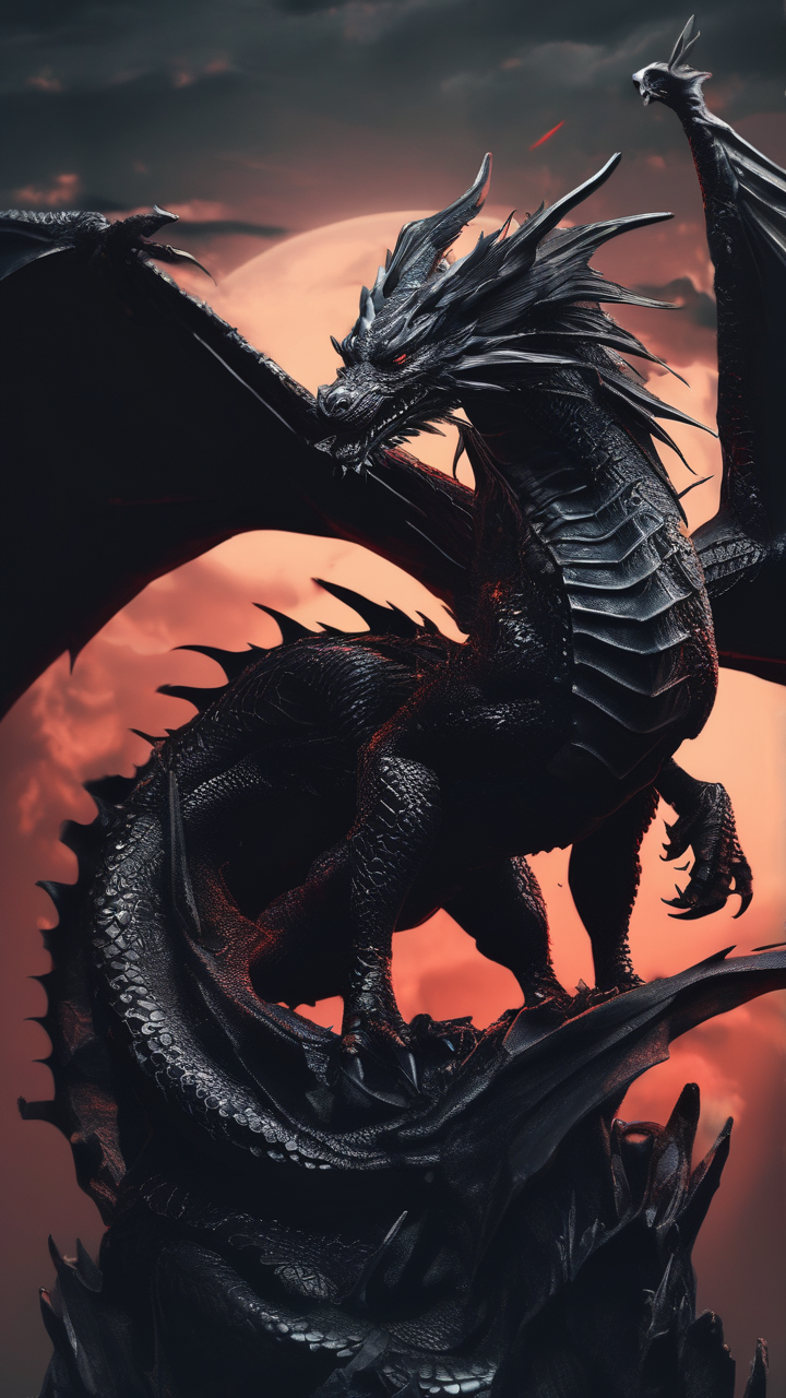 Black dragon art wallpaper