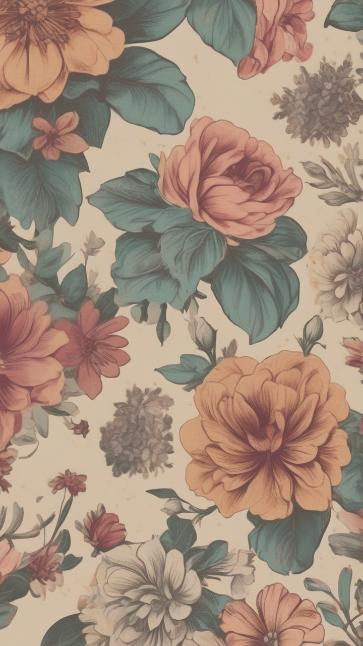 Vintage floral wallpaper